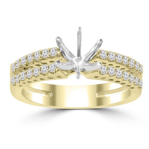 0.65 ct Ladies Round Cut Diamond Semi Mounting Engagement Ring in 14 kt Yellow Gold 0.65 ct Ladies Round Cut Diamond Semi Mounting Engagement Ring in 14 kt Yellow Gold