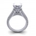 1.90 ct Ladies Round Cut Diamond Semi Mount Ring in Pave Setting