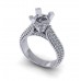 1.90 ct Ladies Round Cut Diamond Semi Mount Ring in Pave Setting