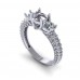1.85 ct Round Cut Diamond Semi Mount Engagement Ring