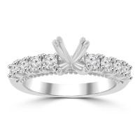 0.70 ct Ladies Round Cut Diamond Semi Mounting Ring in 14 kt White Gold 0.70 ct Ladies Round Cut Diamond Semi Mounting Ring in 14 kt White Gold