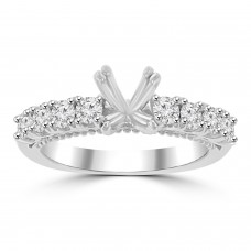 0.70 ct Ladies Round Cut Diamond Semi Mounting Ring in 14 kt White Gold 0.70 ct Ladies Round Cut Diamond Semi Mounting Ring in 14 kt White Gold