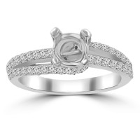 0.65 ct Ladies Round Cut Diamond Semi Mounting Engagement Ring in 14 kt White Gold 0.65 ct Ladies Round Cut Diamond Semi Mounting Engagement Ring in 14 kt White Gold
