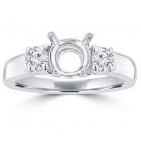 0.60 ct Ladies Round Cut Diamond Semi Mounting Engagement Ring in 14 kt White Gold 0.60 ct Ladies Round Cut Diamond Semi Mounting Engagement Ring in 14 kt White Gold
