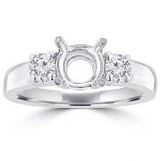 0.60 ct Ladies Round Cut Diamond Semi Mounting Engagement Ring in 14 kt White Gold 0.60 ct Ladies Round Cut Diamond Semi Mounting Engagement Ring in 14 kt White Gold