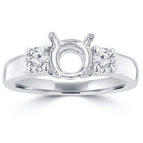0.60 ct Ladies Round Cut Diamond Semi Mounting Engagement Ring in 14 kt White Gold 0.60 ct Ladies Round Cut Diamond Semi Mounting Engagement Ring in 14 kt White Gold
