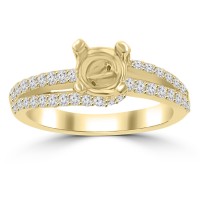 0.65 ct Ladies Round Cut Diamond Semi Mounting Engagement Ring in 14 kt Yellow Gold 0.65 ct Ladies Round Cut Diamond Semi Mounting Engagement Ring in 14 kt Yellow Gold