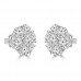 1.80 ct Round Cut Diamond Cluster Earrings In 14 kt White Gold 1.80 ct Round Cut Diamond Cluster Earrings In 14 kt White Gold