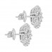 1.80 ct Round Cut Diamond Cluster Earrings In 14 kt White Gold 1.80 ct Round Cut Diamond Cluster Earrings In 14 kt White Gold