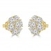 1.80 ct Round Cut Diamond Cluster Earrings In 14 kt Yellow Gold 1.80 ct Round Cut Diamond Cluster Earrings In 14 kt Yellow Gold