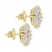 1.80 ct Round Cut Diamond Cluster Earrings In 14 kt Yellow Gold 1.80 ct Round Cut Diamond Cluster Earrings In 14 kt Yellow Gold