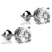 2.00 ct Round Cut Cubic Zirconia Stud Earrings in Screw Back