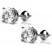 2.00 ct Round Cut Cubic Zirconia Stud Earrings in Screw Back