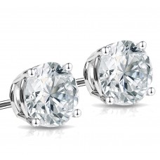 0.22 ct Round Cut Diamond Stud Earring in Push Back 