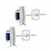 4.65 ct Sapphire With Round Cut Diamond Accented Stud Earrings