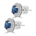 4.65 ct Sapphire With Round Cut Diamond Accented Stud Earrings