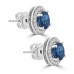 4.65 ct Sapphire With Round Cut Diamond Accented Stud Earrings