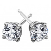 2.00 ct Round Cut Cubic Zirconia Stud Earrings in Push Back 2.00 ct Round Cut Cubic Zirconia Stud Earrings in Push Back