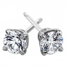 2.00 ct Round Cut Cubic Zirconia Stud Earrings in Push Back 2.00 ct Round Cut Cubic Zirconia Stud Earrings in Push Back
