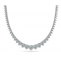 15.00 Ct Ladies Graduated Cubic Zirconia Necklace In 925 kt Silver 15.00 Ct Ladies Graduated Cubic Zirconia Necklace In 925 kt Silver