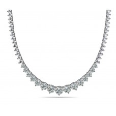 15.00 Ct Ladies Graduated Cubic Zirconia Necklace In 925 kt Silver 15.00 Ct Ladies Graduated Cubic Zirconia Necklace In 925 kt Silver