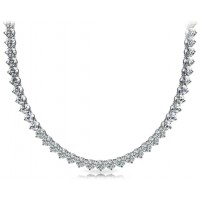 5.00 Ct Ladies Round Cut Diamond Tennis Necklace In 14 Kt White Gold 5.00 Ct Ladies Round Cut Diamond Tennis Necklace In 14 Kt White Gold