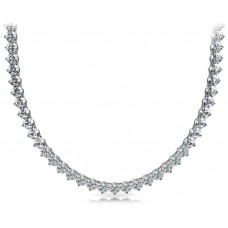 5.00 Ct Ladies Round Cut Diamond Tennis Necklace In 14 Kt White Gold 5.00 Ct Ladies Round Cut Diamond Tennis Necklace In 14 Kt White Gold