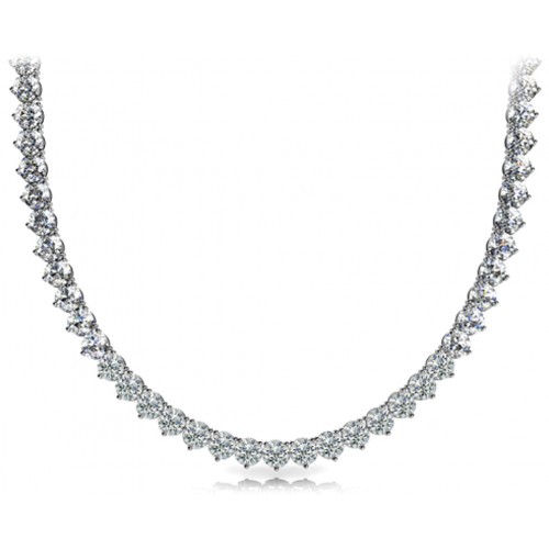 5.00 Ct Ladies Round Cut Diamond Tennis Necklace In 14 Kt White Gold 5.00 Ct Ladies Round Cut Diamond Tennis Necklace In 14 Kt White Gold