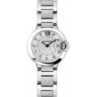 Cartier Ballon Bleu Silver & Diamond Dial Women's Watch WE902073