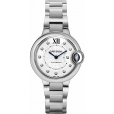 Cartier Ballon Bleu Steel Diamond Women's Watch WE902074