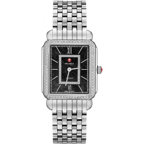 Michele Deco II Black Mother of Pearl Diamond Women's Watch MWW06X000011 Michele Deco II Black Mother of Pearl Diamond Women's Watch MWW06X000011