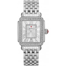 Michele Deco Madison Sunray Silver Dial & Diamond Women's Luxury Watch MWW06T000163