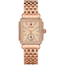 Michele Deco Mid Rose Gold Women's Watch MWW06V000093 Michele Deco Mid Rose Gold Women's Watch MWW06V000093