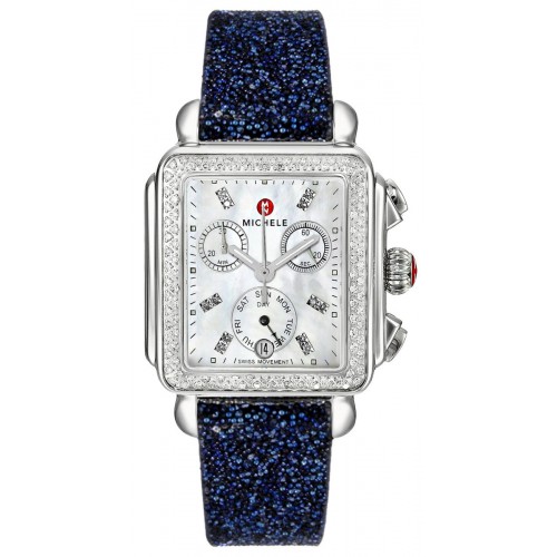 Michele Deco Mother of Pearl & Diamond Ladies Luxury Watch MWW06P000099-BLULT Michele Deco Mother of Pearl & Diamond Ladies Luxury Watch MWW06P000099-BLULT
