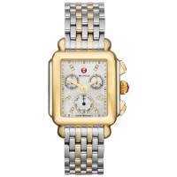Michele Deco Pearl White & Diamond Dial Chronograph Ladies Watch MWW06P000122 Michele Deco Pearl White & Diamond Dial Chronograph Ladies Watch MWW06P000122