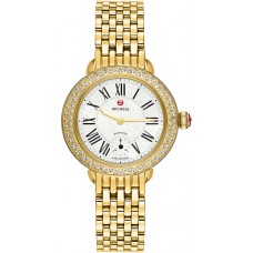Michele Serein 12 Pearl White Dial & Gold Ladies Watch MWW21E000013