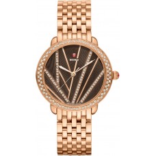 Michele Serein Mid Cocoa Brown & Diamond Dial Ladies Fashion Luxury Watch MWW21B000113 Michele Serein Mid Cocoa Brown & Diamond Dial Ladies Fashion Luxury Watch MWW21B000113