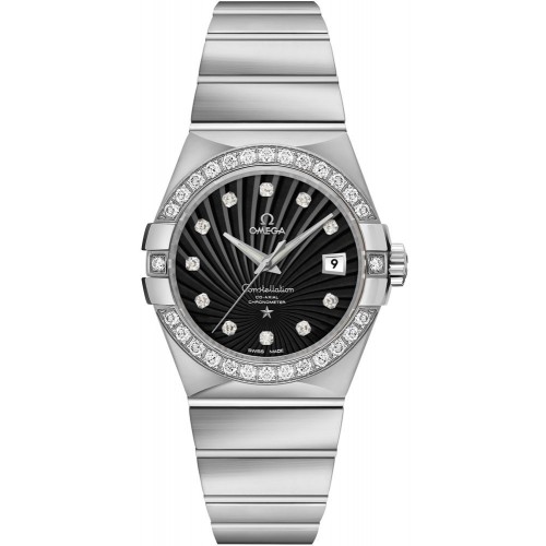 Omega Constellation 18k White Gold Luxury Women's Watch 12355312051001