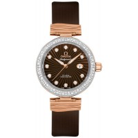 Omega De Ville Ladymatic Brown Dial & Diamonds Ladies Luxury Watch 42527342063001