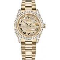 Rolex Datejust 31 Diamond 18k Gold Watch 178158-DIARP