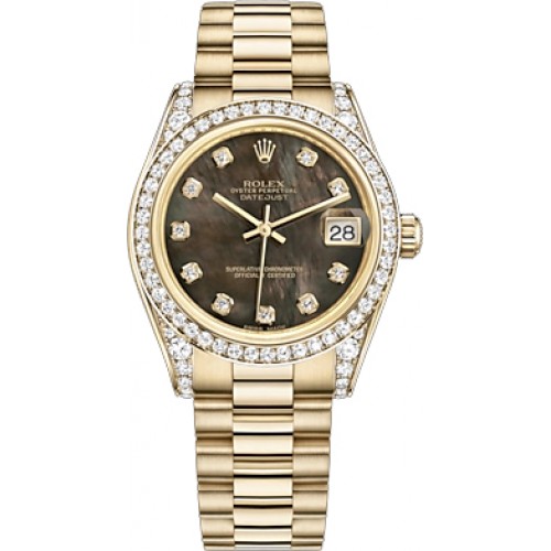 Rolex Datejust 31 Black Mother of Pearl Diamond President Bracelet Watch 178158-BMOPDP Rolex Datejust 31 Black Mother of Pearl Diamond President Bracelet Watch 178158-BMOPDP