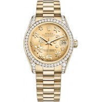 Rolex Datejust 31 Champagne Floral Dial Watch 178158-CHPFP