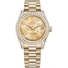 Rolex Datejust 31 Champagne Floral Dial Watch 178158-CHPFP Rolex Datejust 31 Champagne Floral Dial Watch 178158-CHPFP