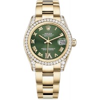 Rolex Datejust 31 Green Dial Yellow Gold Watch 178158-GRNRO