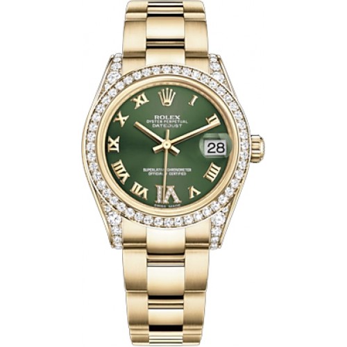 Rolex Datejust 31 Green Dial Yellow Gold Watch 178158-GRNRO