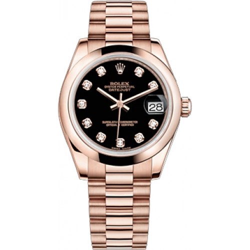 Rolex Datejust 31 Black Diamond Dial Watch 178245-BLKDP
