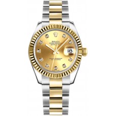 Rolex Datejust 31 Champagne Diamond Oyster Bracelet Watch 178273-CHPDO Rolex Datejust 31 Champagne Diamond Oyster Bracelet Watch 178273-CHPDO
