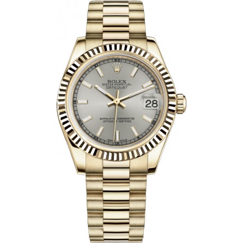 Rolex Datejust 31 Yellow Gold Watch 178278-SLVSP