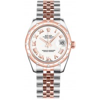 Rolex Datejust 31 White Roman Numeral Jubilee Bracelet Watch 178341-WHTRJ