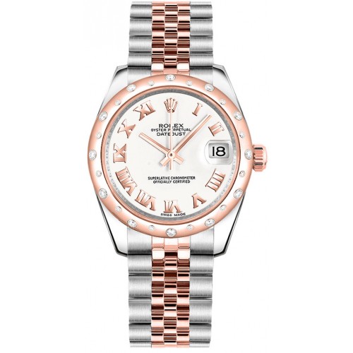 Rolex Datejust 31 White Roman Numeral Jubilee Bracelet Watch 178341-WHTRJ